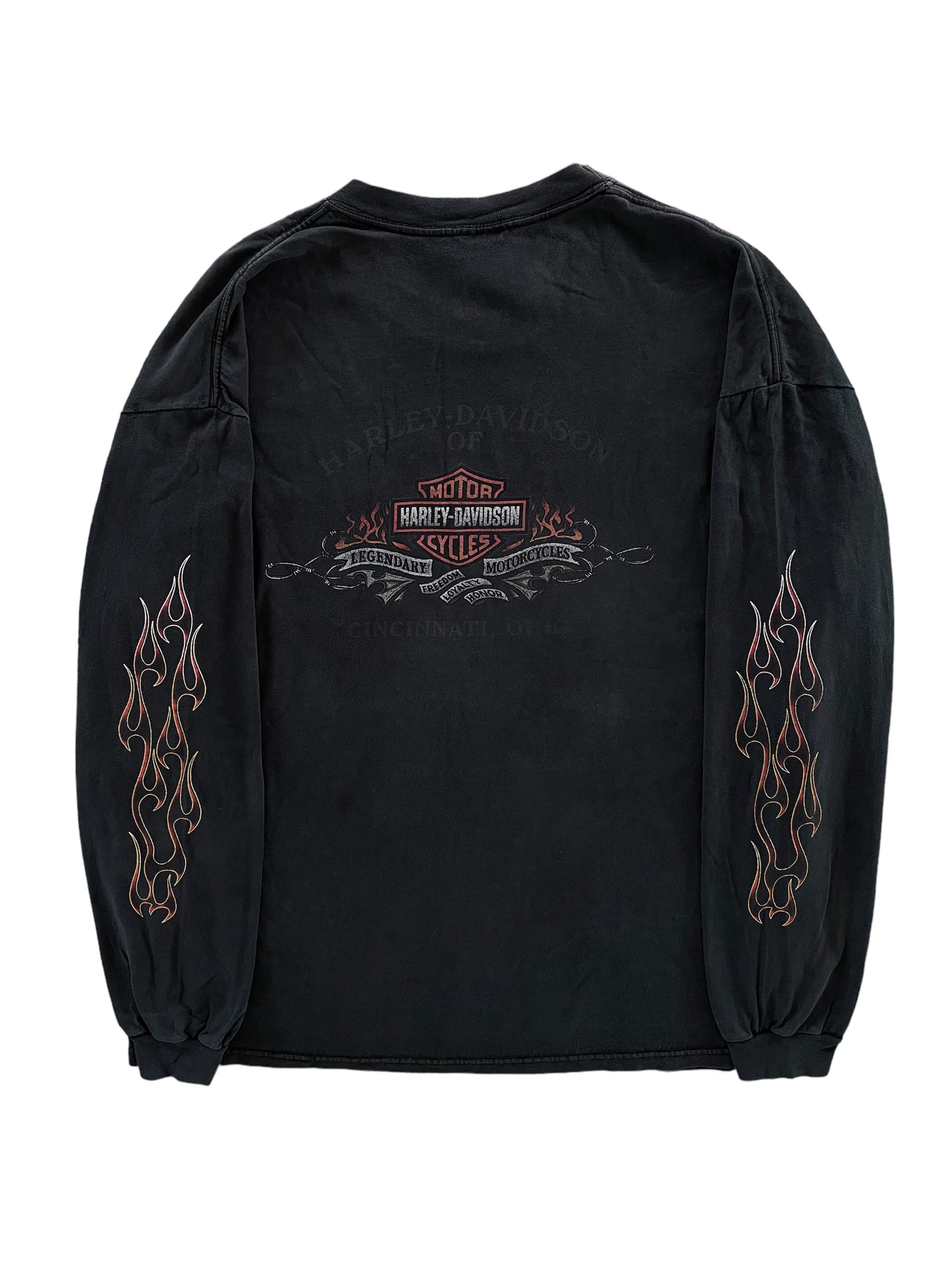 Vintage Harley Davidson Long Sleeve Flame